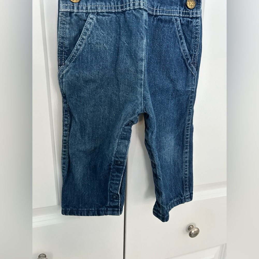 Vintage Osh Kosh Vestback Denim Overalls 24 Months Made In USA - Picture 4 of 8